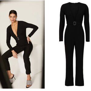 Size 2 - HUTCH - Deep V-neck Black Jumpsuit Rent the Runway RTR $264 msrp